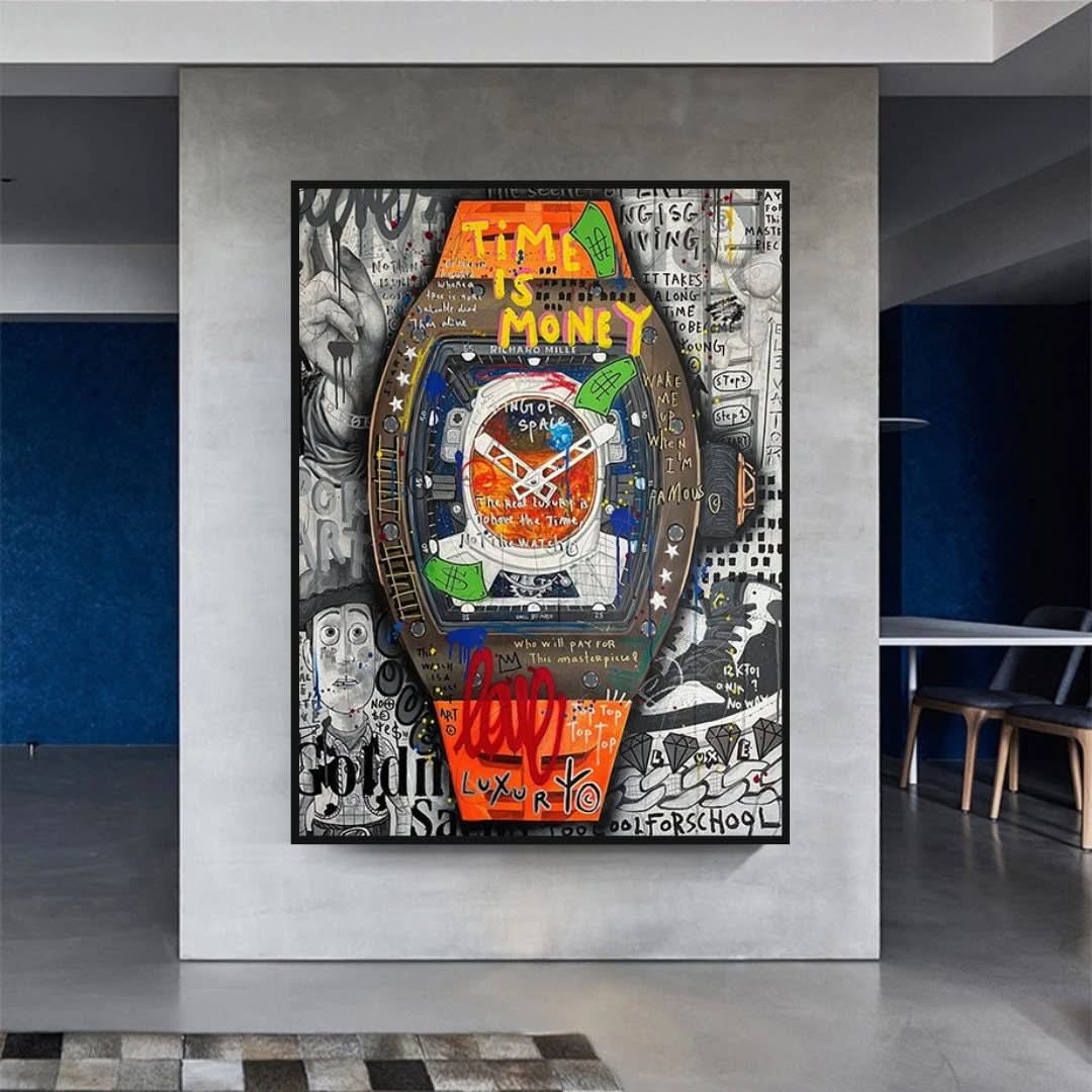 Time is Money Canvas Wall Art: Stunning Hublot-ChandeliersDecor.com