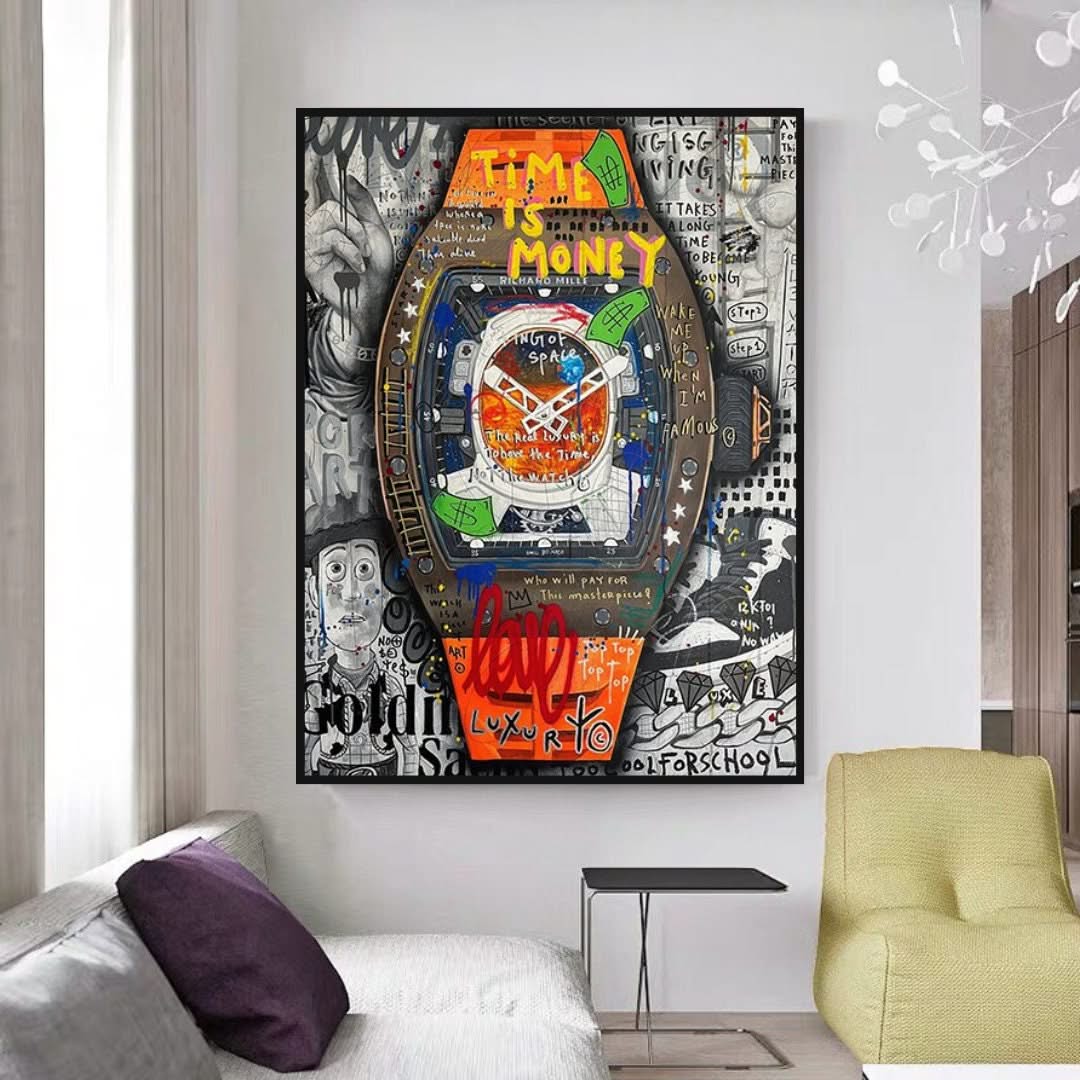 Time is Money Canvas Wall Art: Stunning Hublot-ChandeliersDecor.com