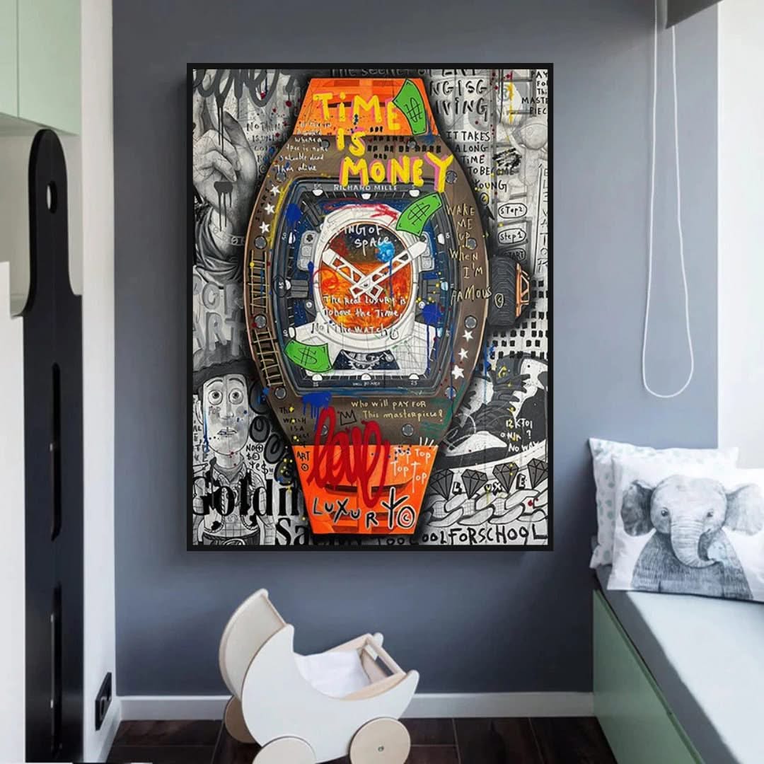 Time is Money Canvas Wall Art: Stunning Hublot-ChandeliersDecor.com