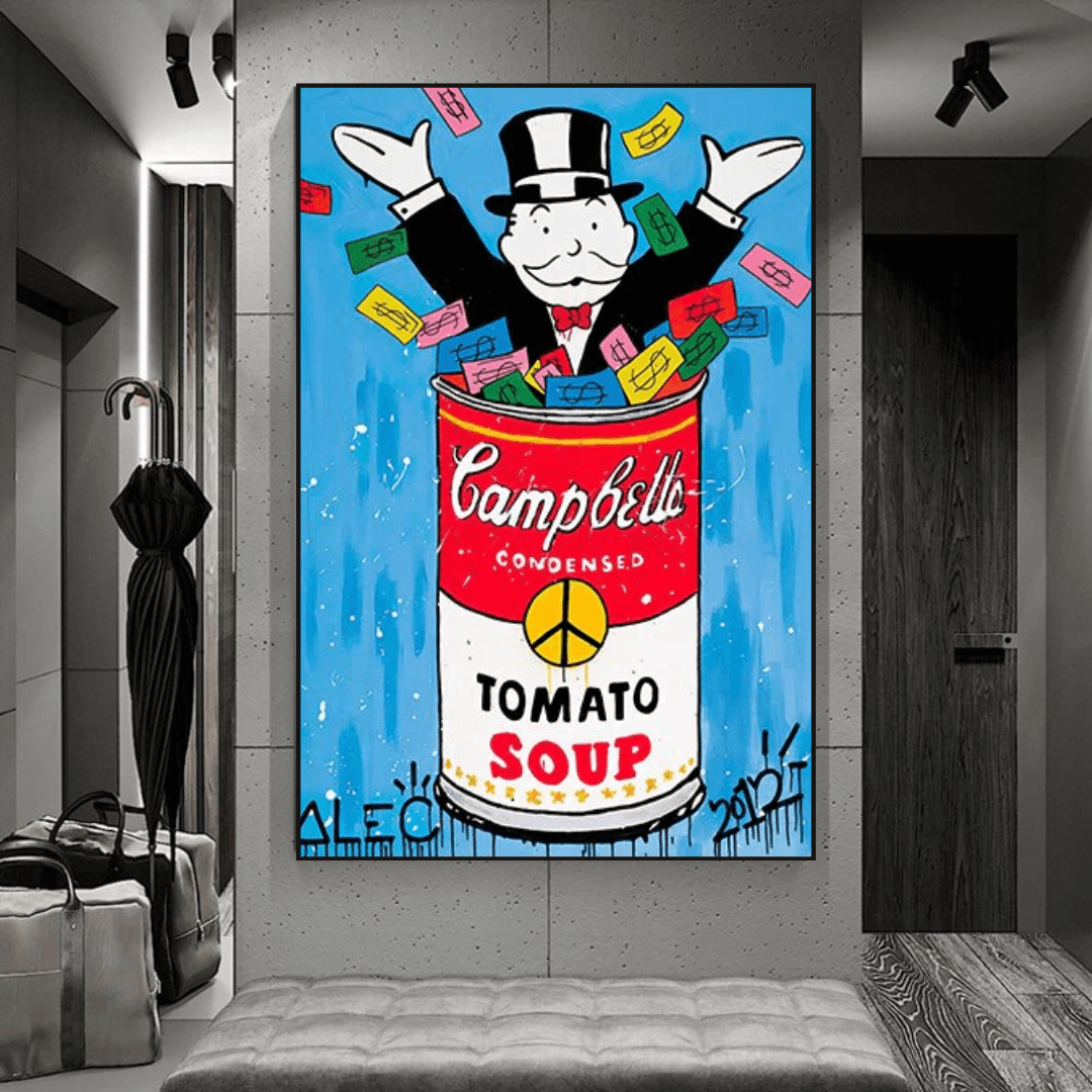 ChandeliersDecor.com-Monopoly Wall Poster-Tomato Soup - Alec Monopoly Canvas Wall Art