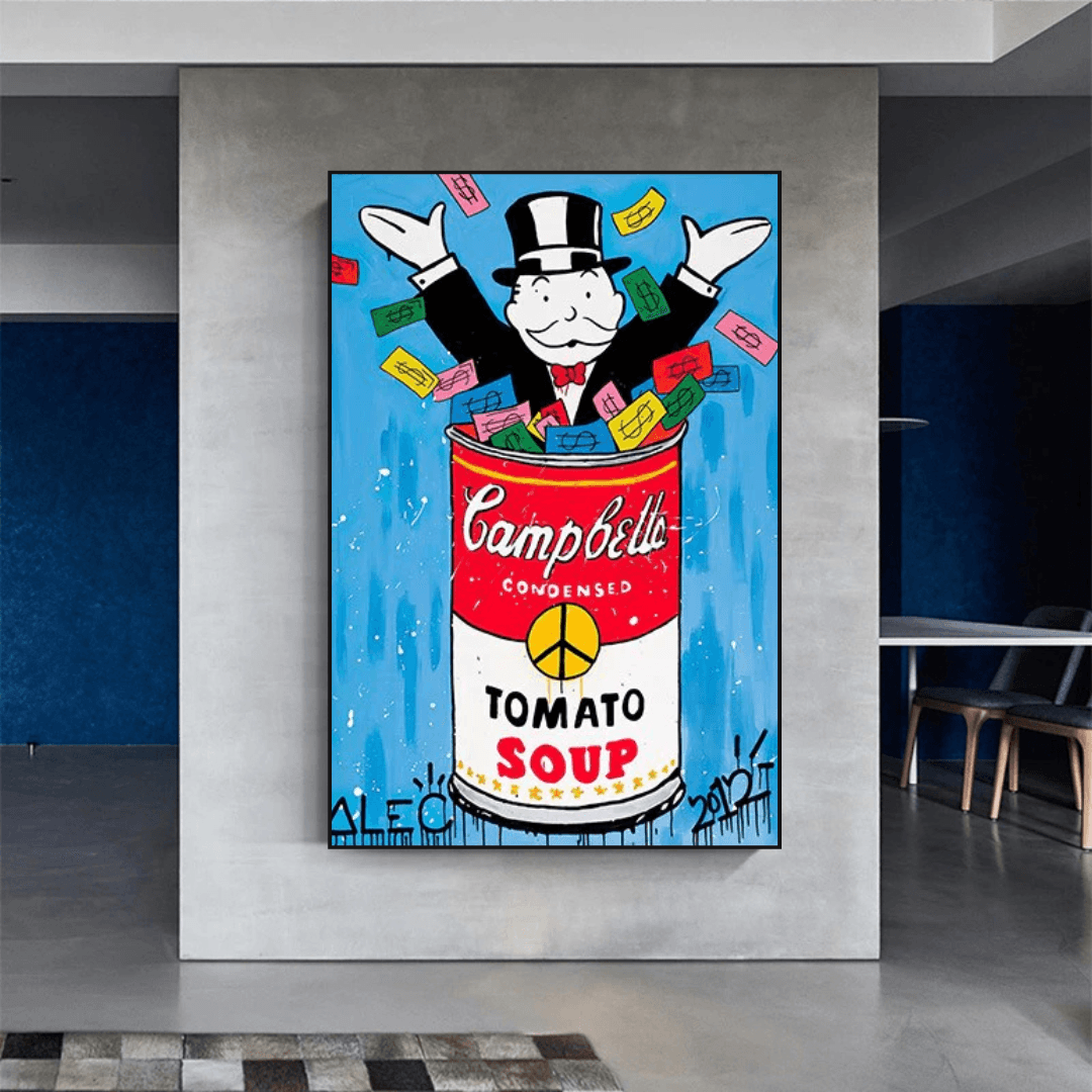 ChandeliersDecor.com-Monopoly Wall Poster-Tomato Soup - Alec Monopoly Canvas Wall Art