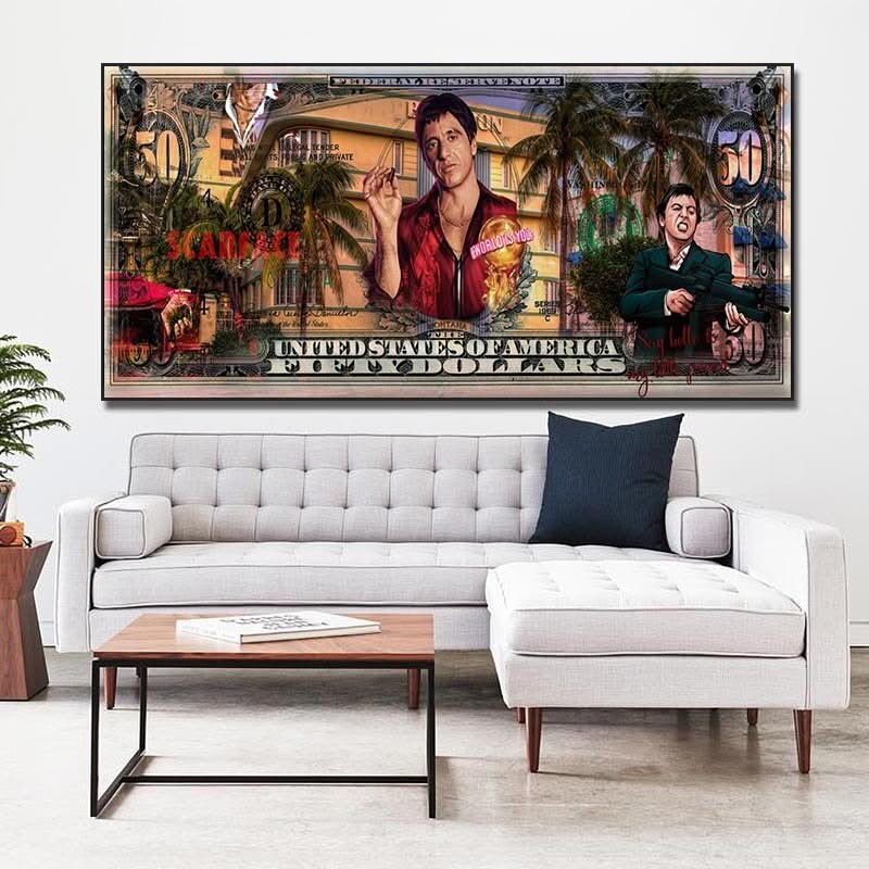 Tony Montana Say Hello to My Little Friend Scarface Movie Canvas Wall Art-ChandeliersDecor.com