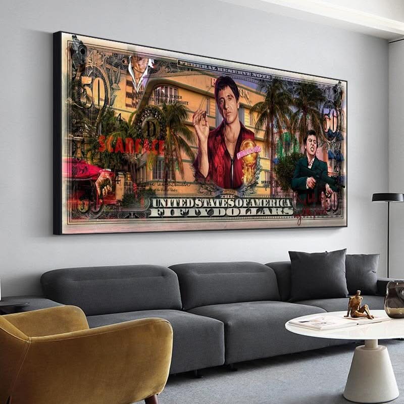 Tony Montana Say Hello to My Little Friend Scarface Movie Canvas Wall Art-ChandeliersDecor.com