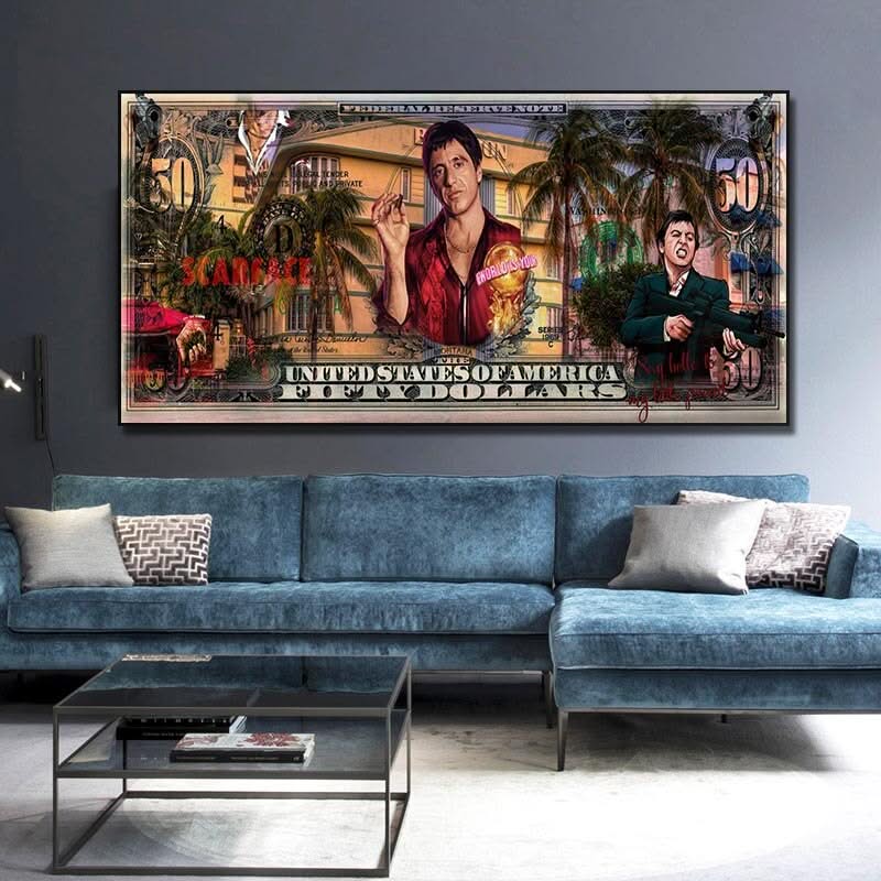 Tony Montana Say Hello to My Little Friend Scarface Movie Canvas Wall Art-ChandeliersDecor.com