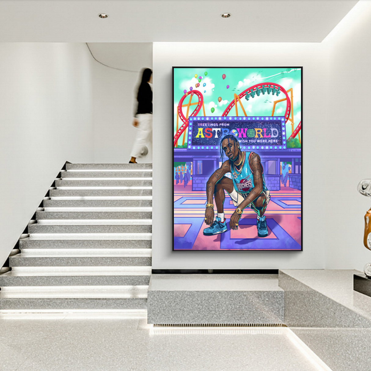 ChandeliersDecor.com-Wall Posters-Travis Scott Pop Street Art Canvas Wall Art - Astroworld Collection