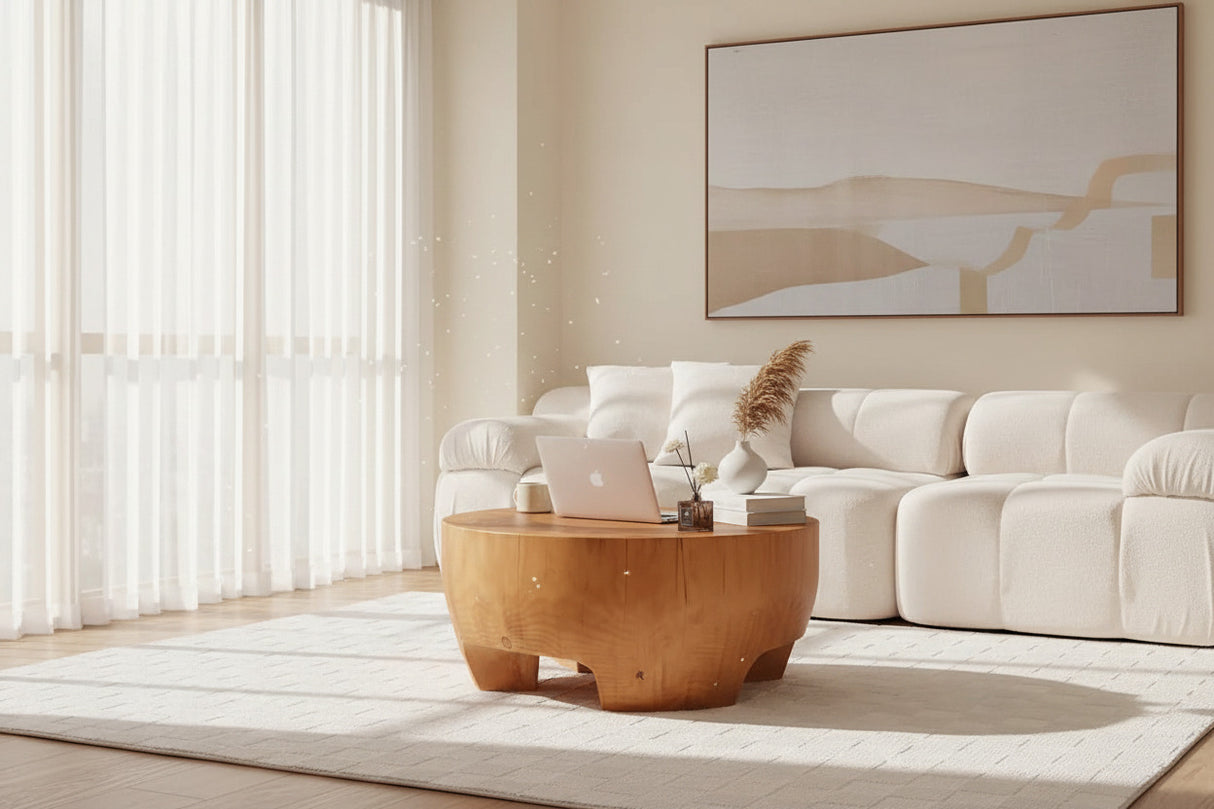 Tree Trunk Solid Wood Coffee Table-ChandeliersDecor.com