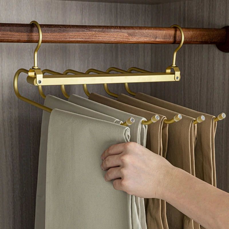 ChandeliersDecor.com-Drying Racks & Hangers-Trousers 6 in 1 Folding 360° Rotatable Aluminium Alloy Hangers