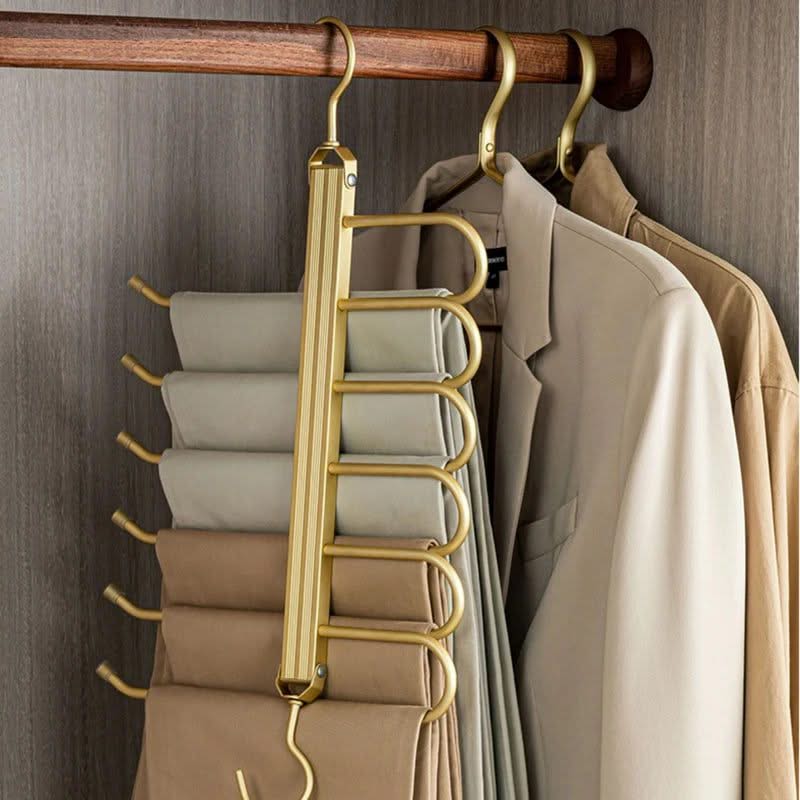 Trousers 6 in 1 Folding 360° Rotatable Aluminium Alloy Hangers-ChandeliersDecor.com