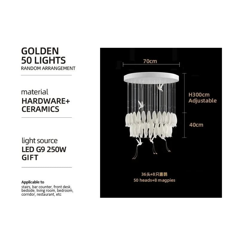 Tulip Spiral Ceramic Chandelier Lighting-ChandeliersDecor.com