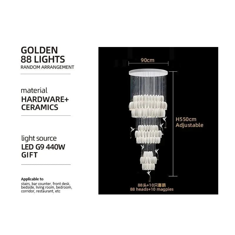 Tulip Spiral Ceramic Chandelier Lighting-ChandeliersDecor.com