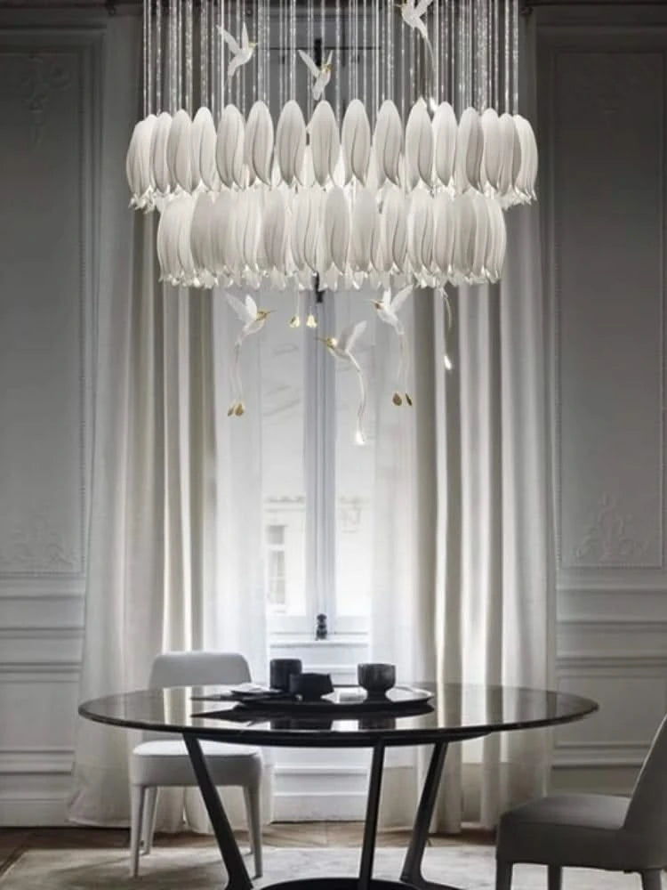 Tulip Spiral Ceramic Chandelier Lighting-ChandeliersDecor.com