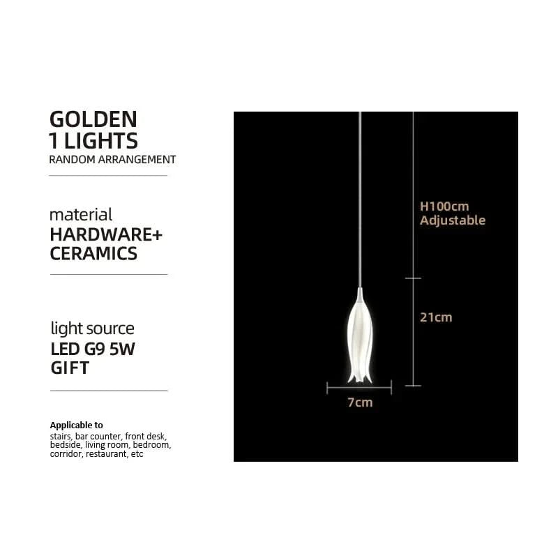 Tulip Spiral Ceramic Chandelier Lighting-ChandeliersDecor.com