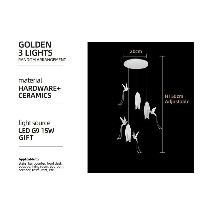 Tulip Spiral Ceramic Chandelier Lighting-ChandeliersDecor.com