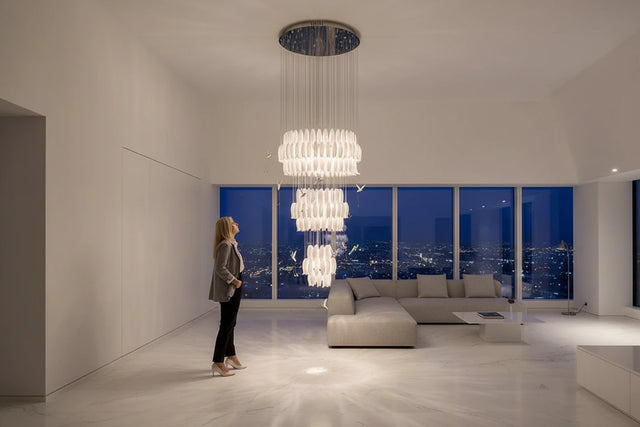 Tulip Spiral Ceramic Chandelier Lighting-ChandeliersDecor.com