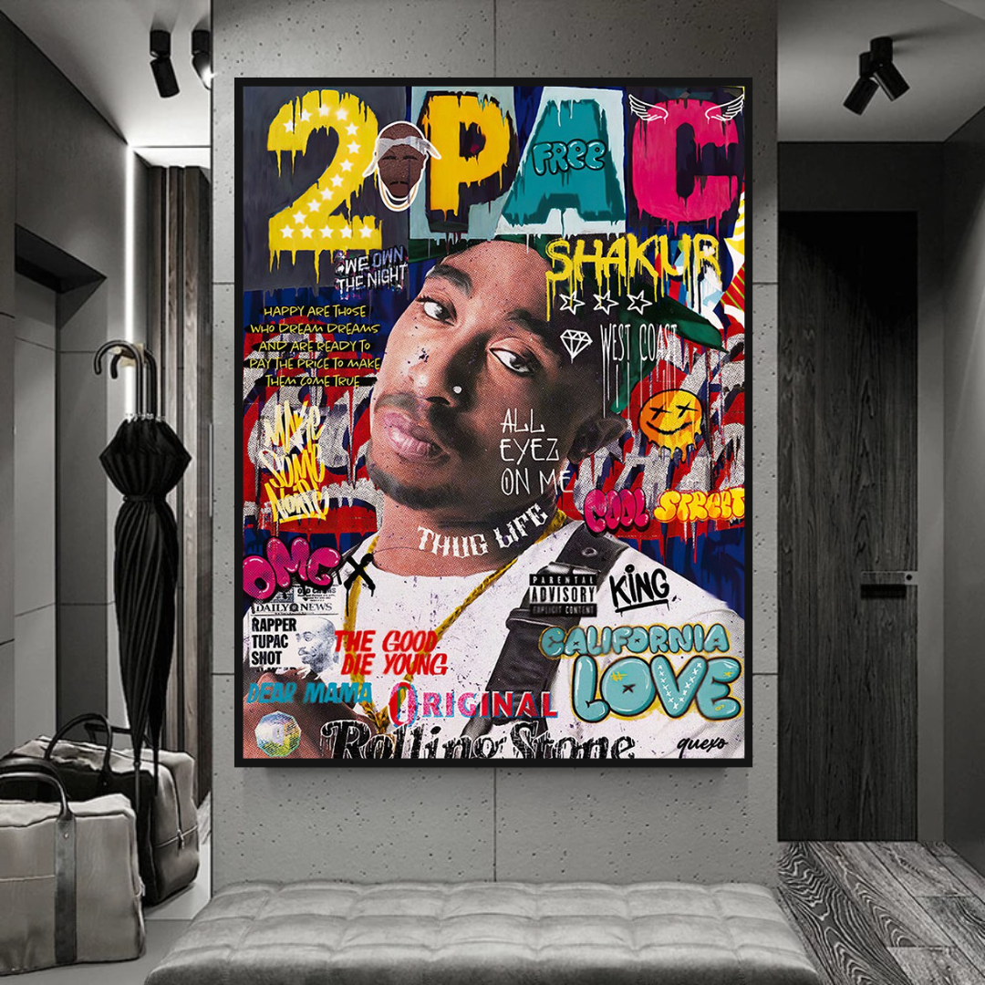 TuPac Rapper Canvas Wall Art: Unique & Vibrant Designs-ChandeliersDecor.com