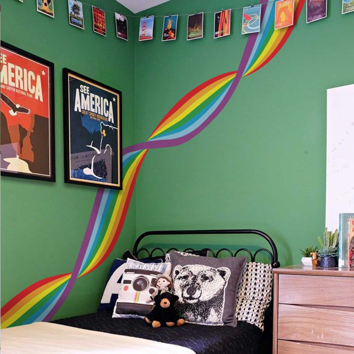 ChandeliersDecor.com-Twisted Rainbow Wall Decal for Kids Room | Kids Room Wall Decal