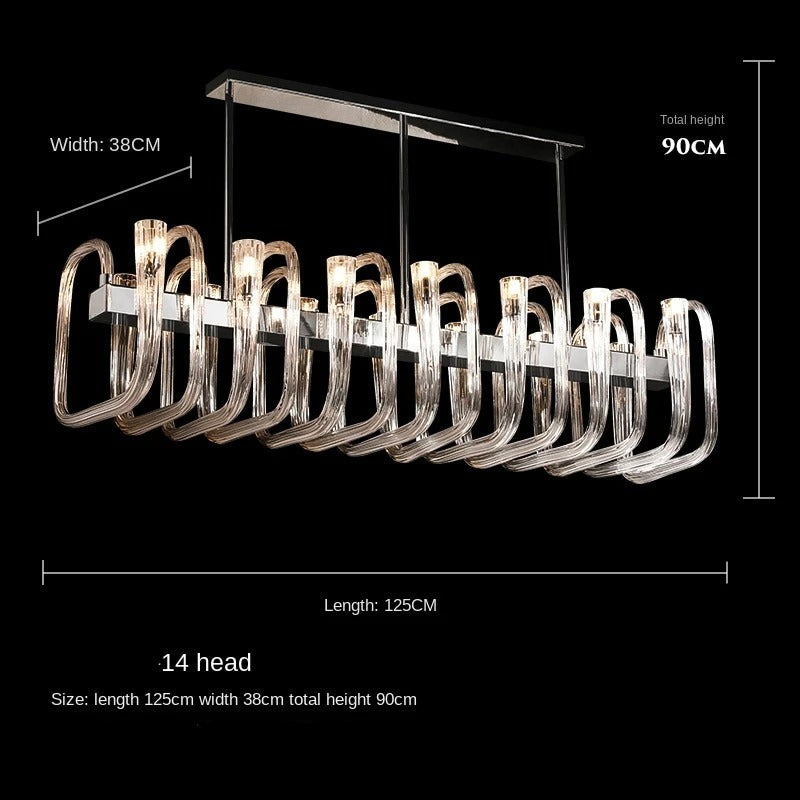 ChandeliersDecor.com-Chandeliers-U Shaped Glass Italian Lustre Art Pendant Chandelier