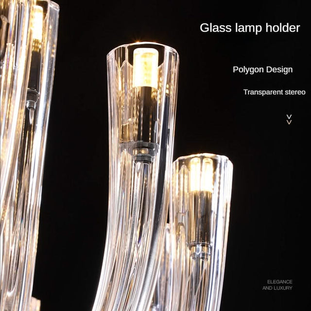 U Shaped Glass Italian Lustre Art Pendant Chandelier-ChandeliersDecor.com