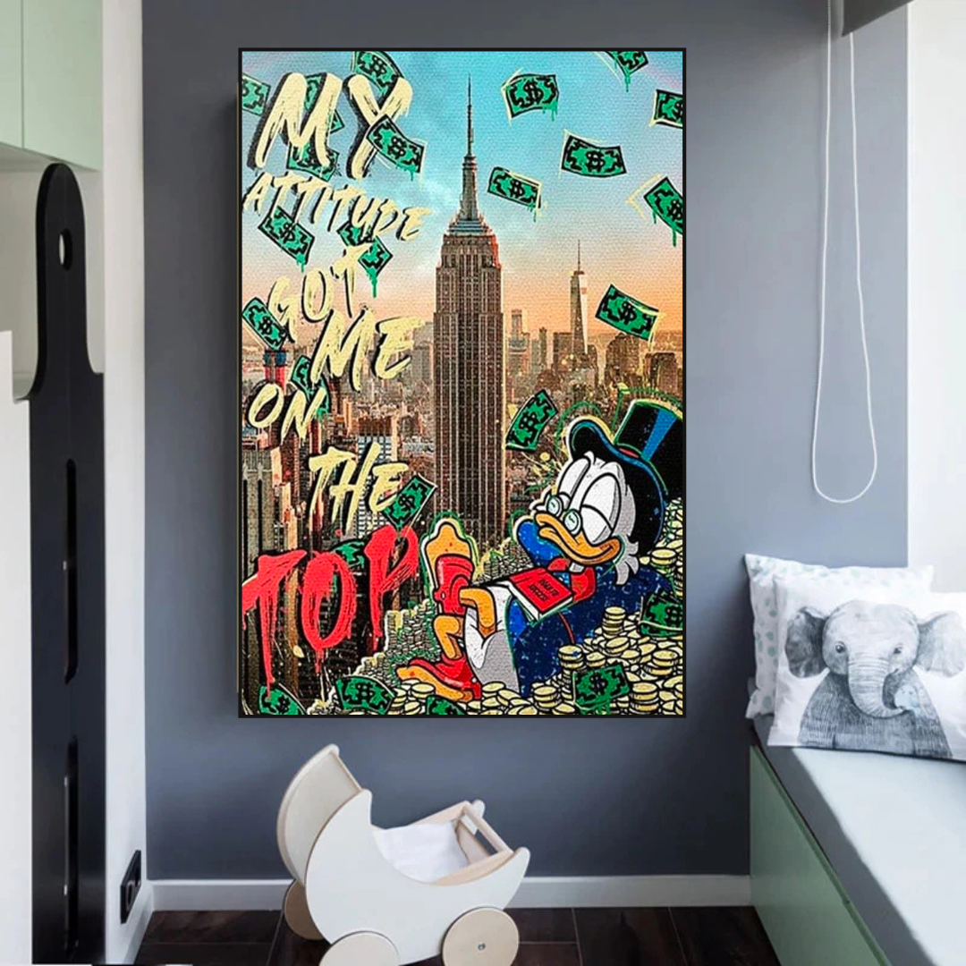 Uncle Scrooge McDuck Canvas Wall Art for Your Attitude-ChandeliersDecor.com