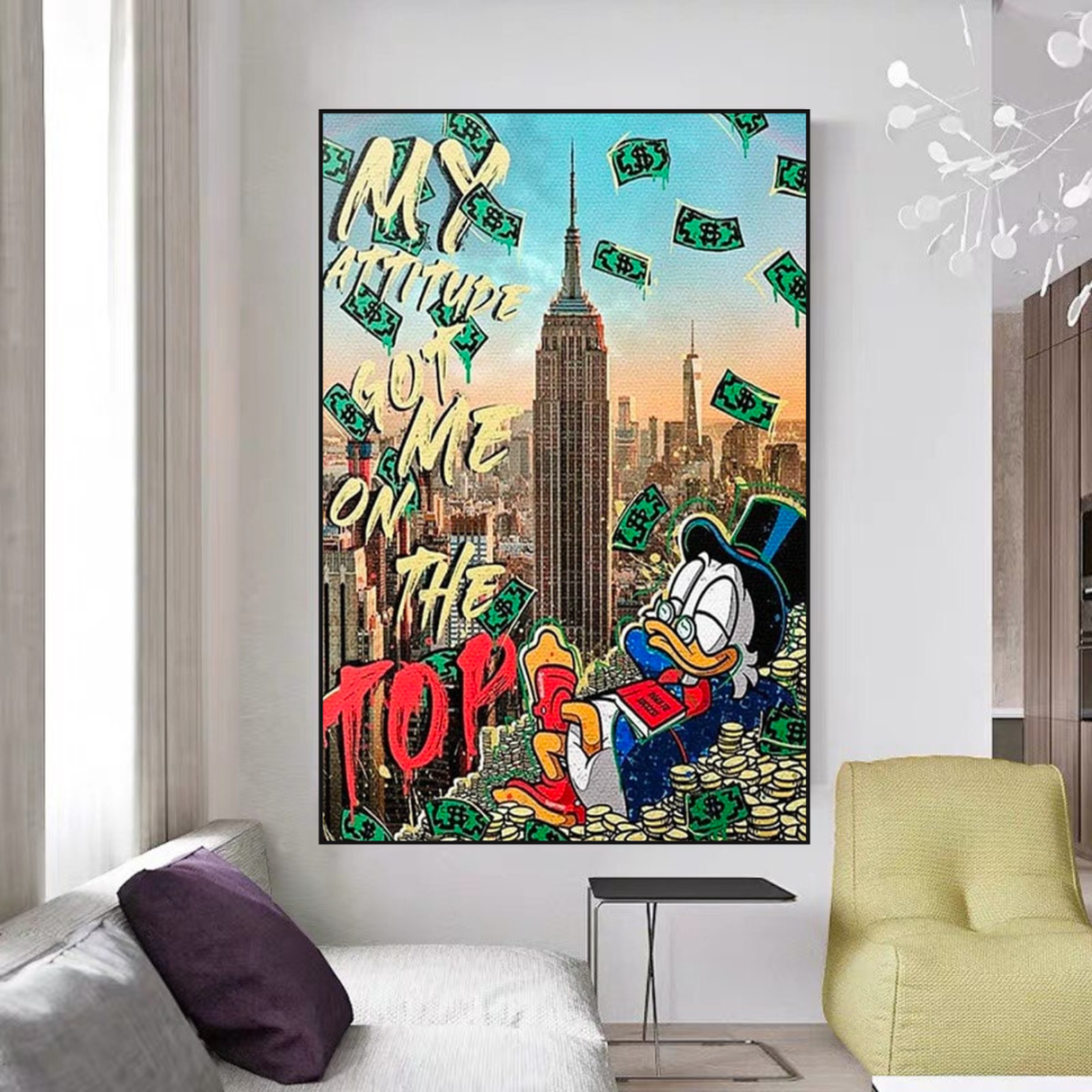 Uncle Scrooge McDuck Canvas Wall Art for Your Attitude-ChandeliersDecor.com