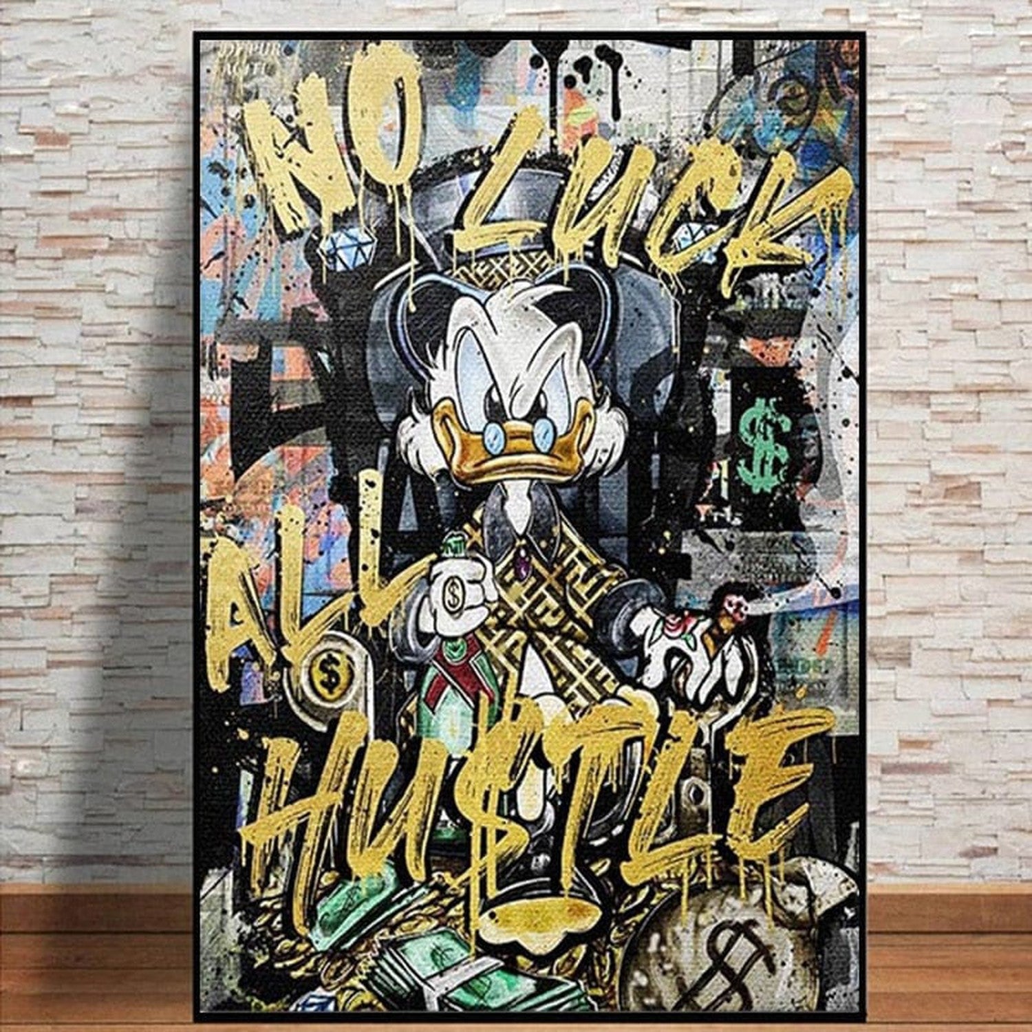 ChandeliersDecor.com-Scrooge McDuck Wall Art-Uncle Scrooge McDuck Canvas Wall Art - No Luck