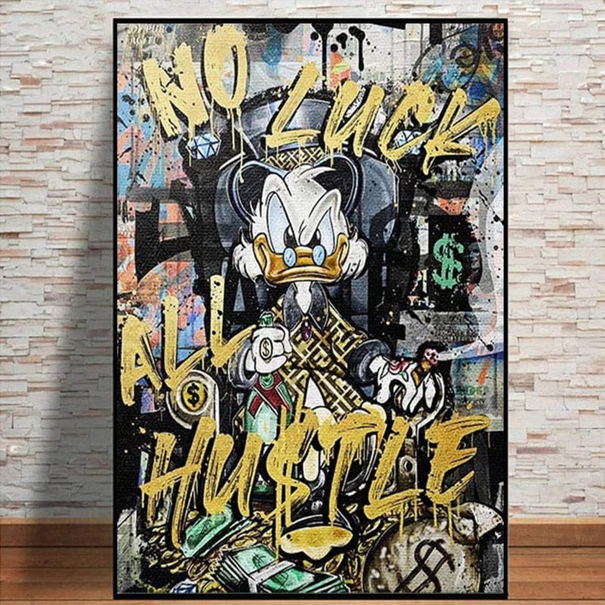 Uncle Scrooge McDuck Canvas Wall Art - No Luck-ChandeliersDecor.com