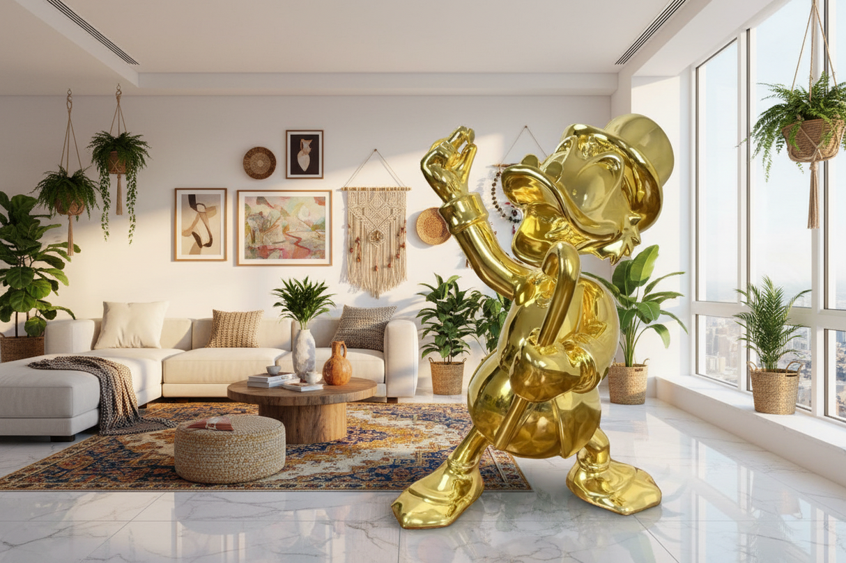 Uncle Scrooge McDuck Gold Millionaire Electroplated Statue Ornament-ChandeliersDecor.com