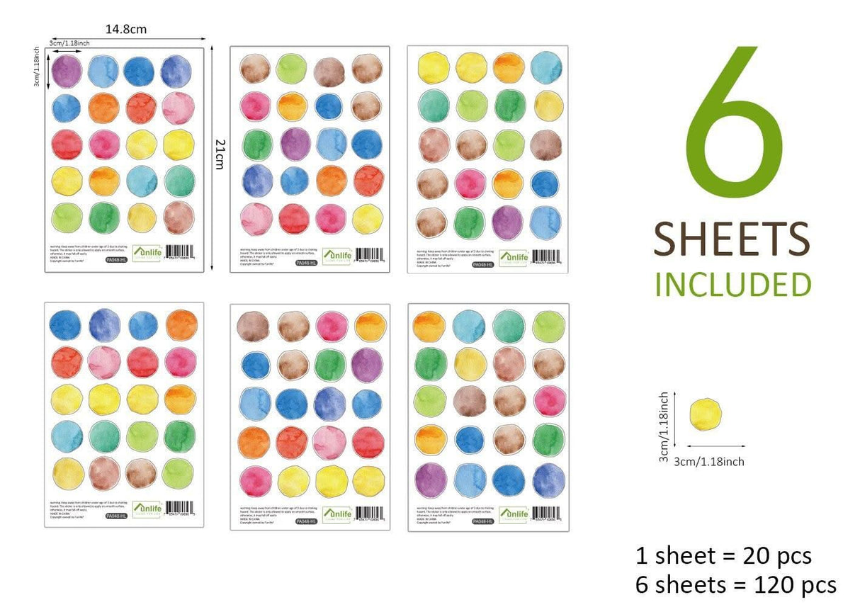 ChandeliersDecor.com-Kids Room Nursery Decals-Vigor Circle Rainbow Dots Decals Wall Stickers