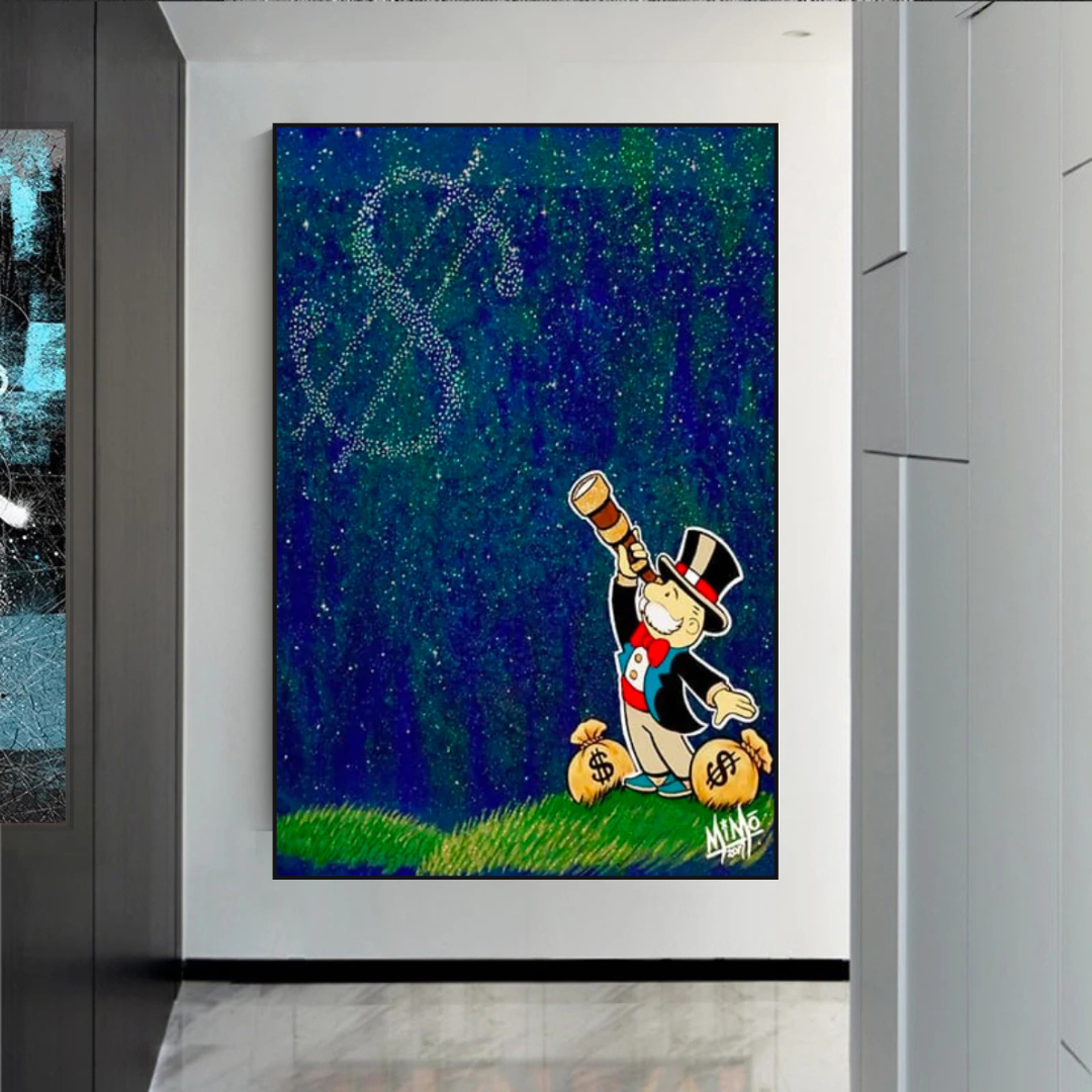 Vintage Alec Monopoly and Richie Starry Sky Canvas Print-ChandeliersDecor.com
