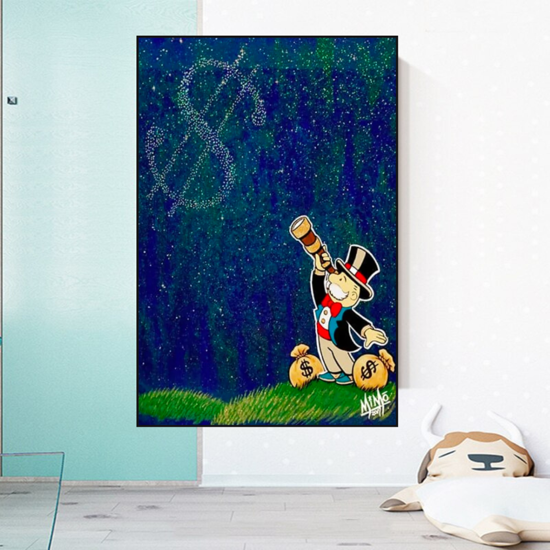 ChandeliersDecor.com-Monopoly Wall Poster-Vintage Alec Monopoly and Richie Starry Sky Canvas Print