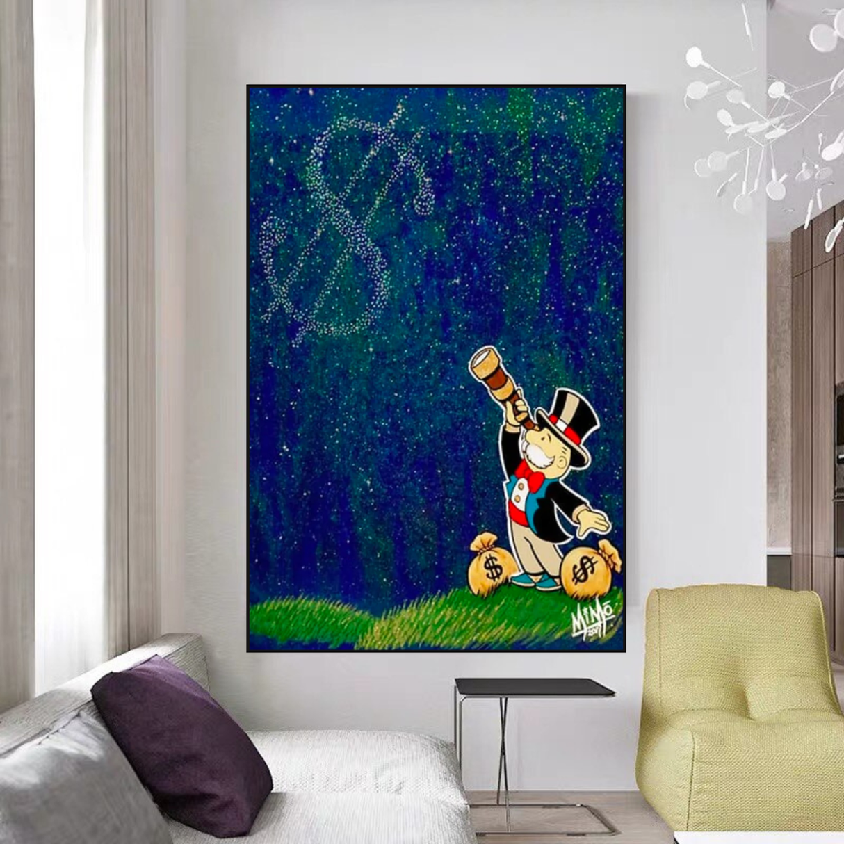 Vintage Alec Monopoly and Richie Starry Sky Canvas Print-ChandeliersDecor.com