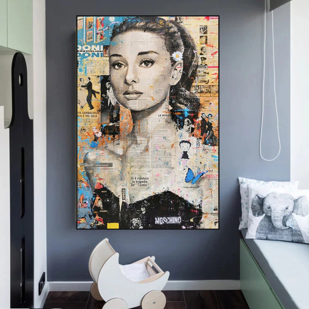 ChandeliersDecor.com-Audrey Hepburn Wall Art-Vintage Audrey Hepburn Canvas Art