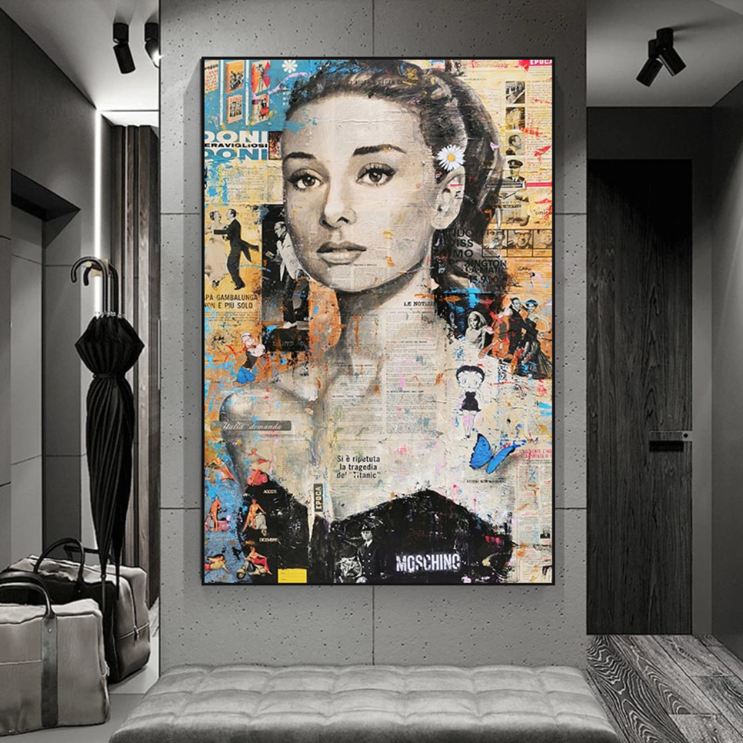 ChandeliersDecor.com-Audrey Hepburn Wall Art-Vintage Audrey Hepburn Canvas Art