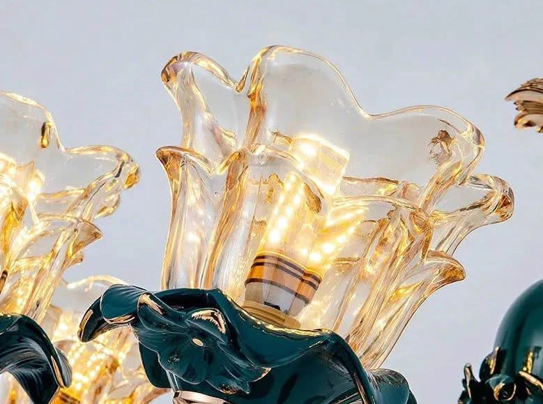 Vintage Green Crystal Ceramic Chandelier - Timeless Elegance with a Touch of Tradition-ChandeliersDecor.com