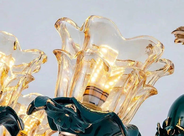 Vintage Green Crystal Ceramic Chandelier - Timeless Elegance with a Touch of Tradition-ChandeliersDecor.com