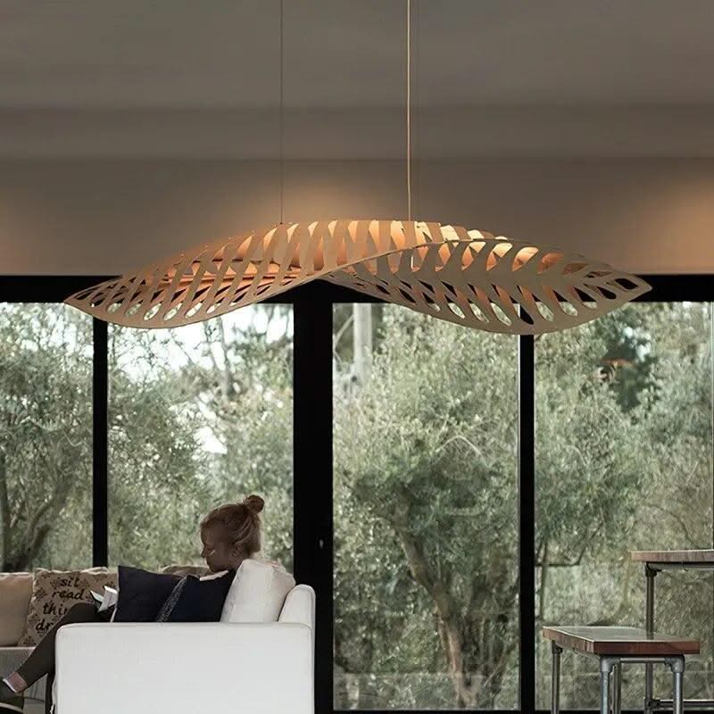 ChandeliersDecor.com-Kitchen Island-Wabi Sabi Wood Art Fish Bone Pendant Chandelier