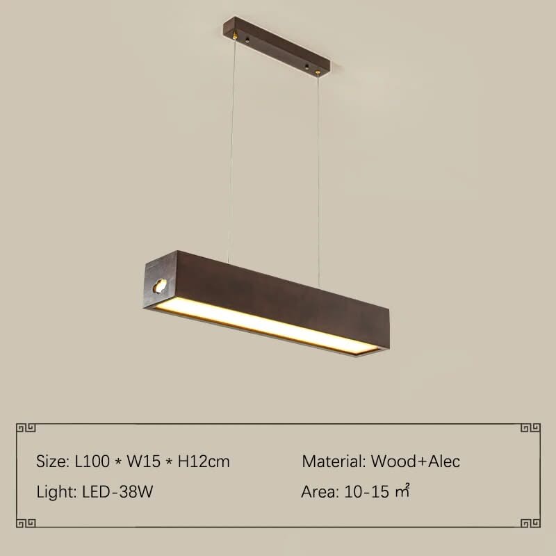 ChandeliersDecor.com-Kitchen Island-Walnut Wood Rectangular Hanging Light