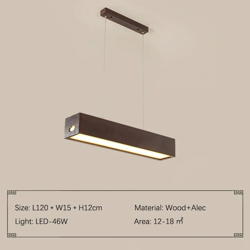 ChandeliersDecor.com-Kitchen Island-Walnut Wood Rectangular Hanging Light