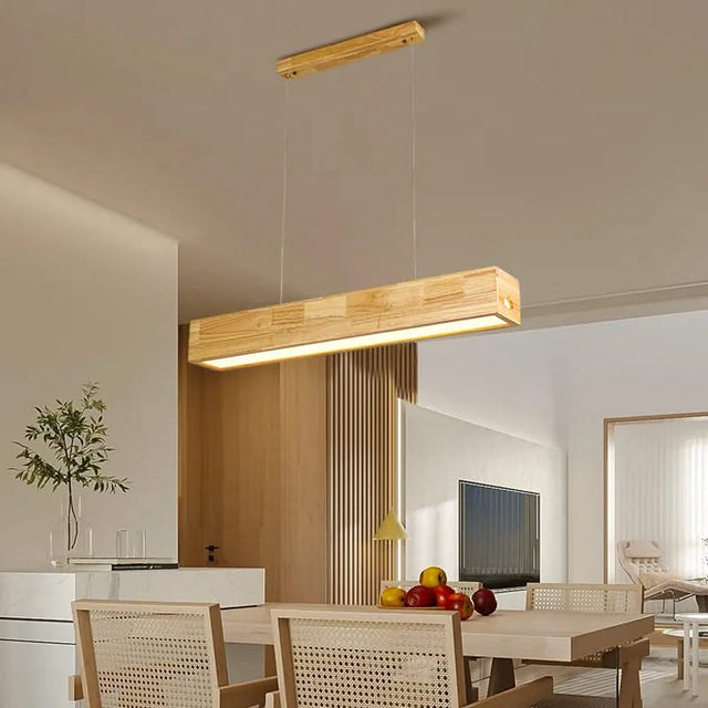 Walnut Wood Rectangular Hanging Light-ChandeliersDecor.com