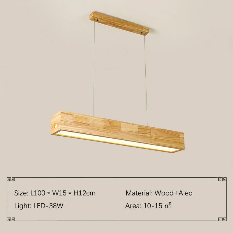ChandeliersDecor.com-Kitchen Island-Walnut Wood Rectangular Hanging Light