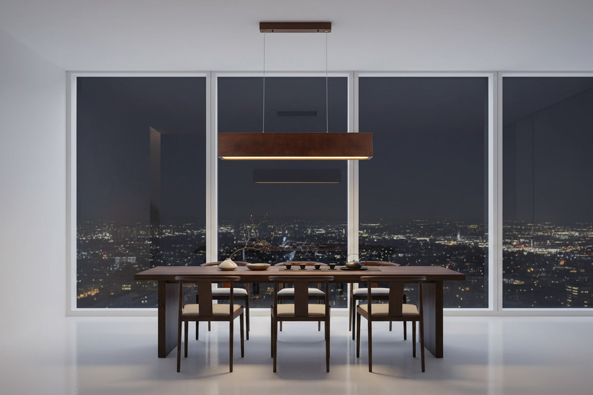 Walnut Wood Rectangular Hanging Light-ChandeliersDecor.com