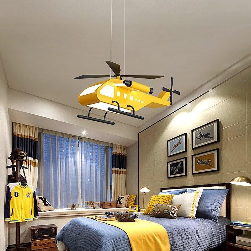 ChandeliersDecor.com-Kids Room Nursery Lighting-War Helicopter LED Chandelier for Kids Bedroom