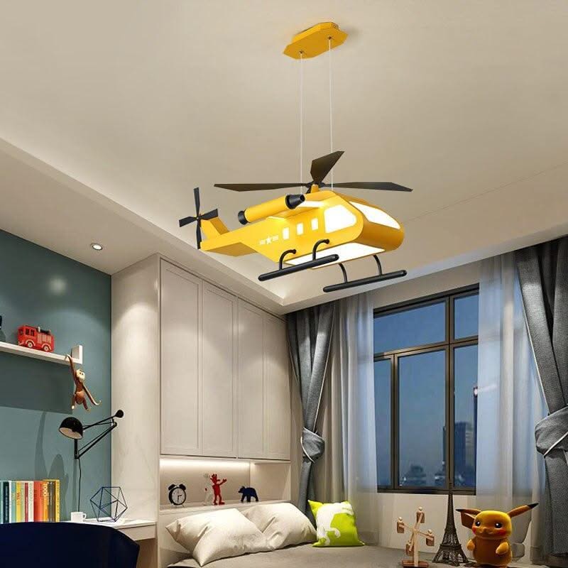 ChandeliersDecor.com-Kids Room Nursery Lighting-War Helicopter LED Chandelier for Kids Bedroom