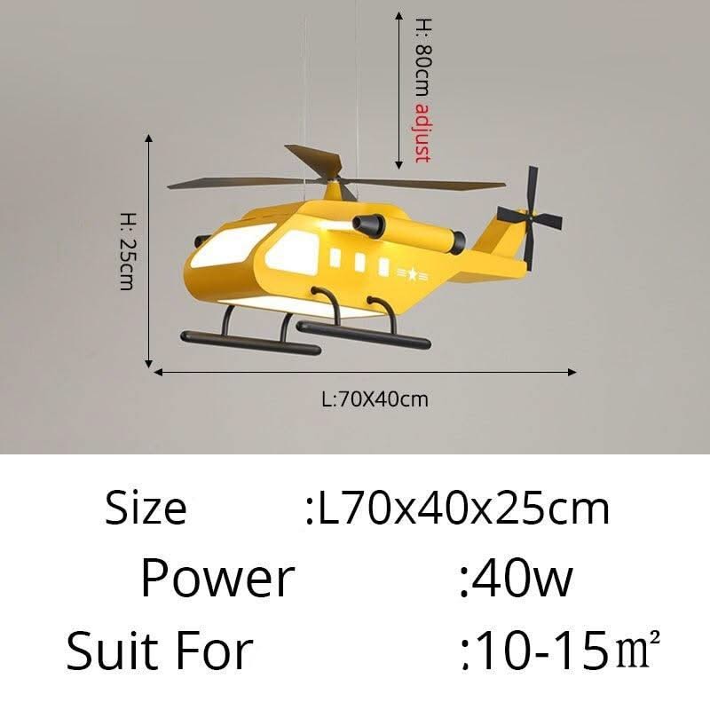 ChandeliersDecor.com-Kids Room Nursery Lighting-War Helicopter LED Chandelier for Kids Bedroom
