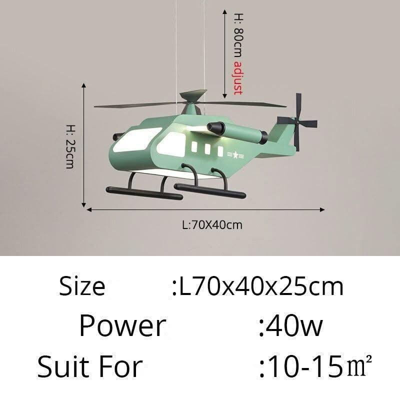 ChandeliersDecor.com-Kids Room Nursery Lighting-War Helicopter LED Chandelier for Kids Bedroom