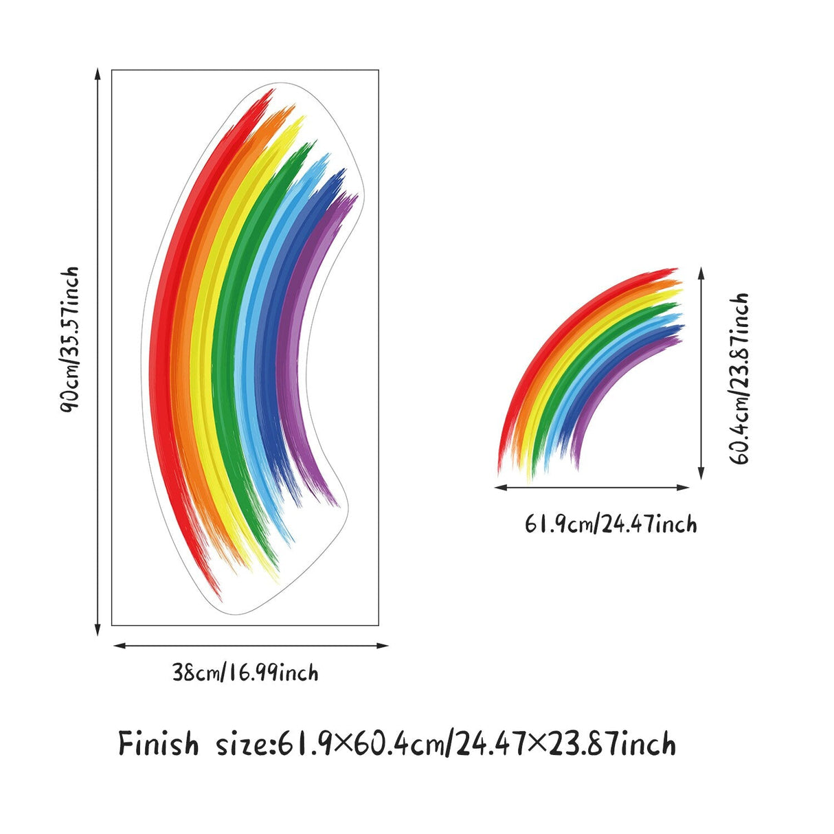 ChandeliersDecor.com-Kids Room Nursery Decals-Watercolor Half Rainbow with Vigor Style Dots Wall Stickers