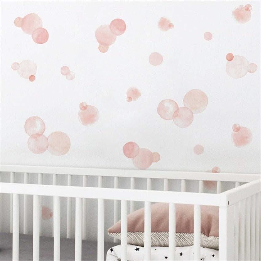 ChandeliersDecor.com-Watercolor Pink Polka Dots Wall Sticker