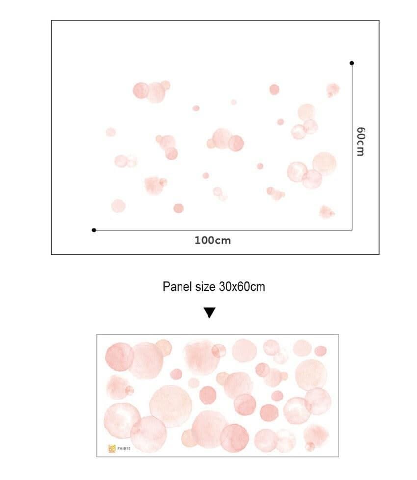 ChandeliersDecor.com-Watercolor Pink Polka Dots Wall Sticker