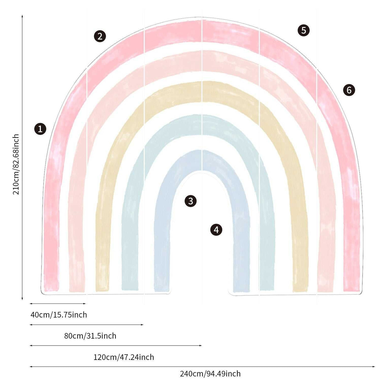 ChandeliersDecor.com-Watercolour Rainbow Wall Stickers