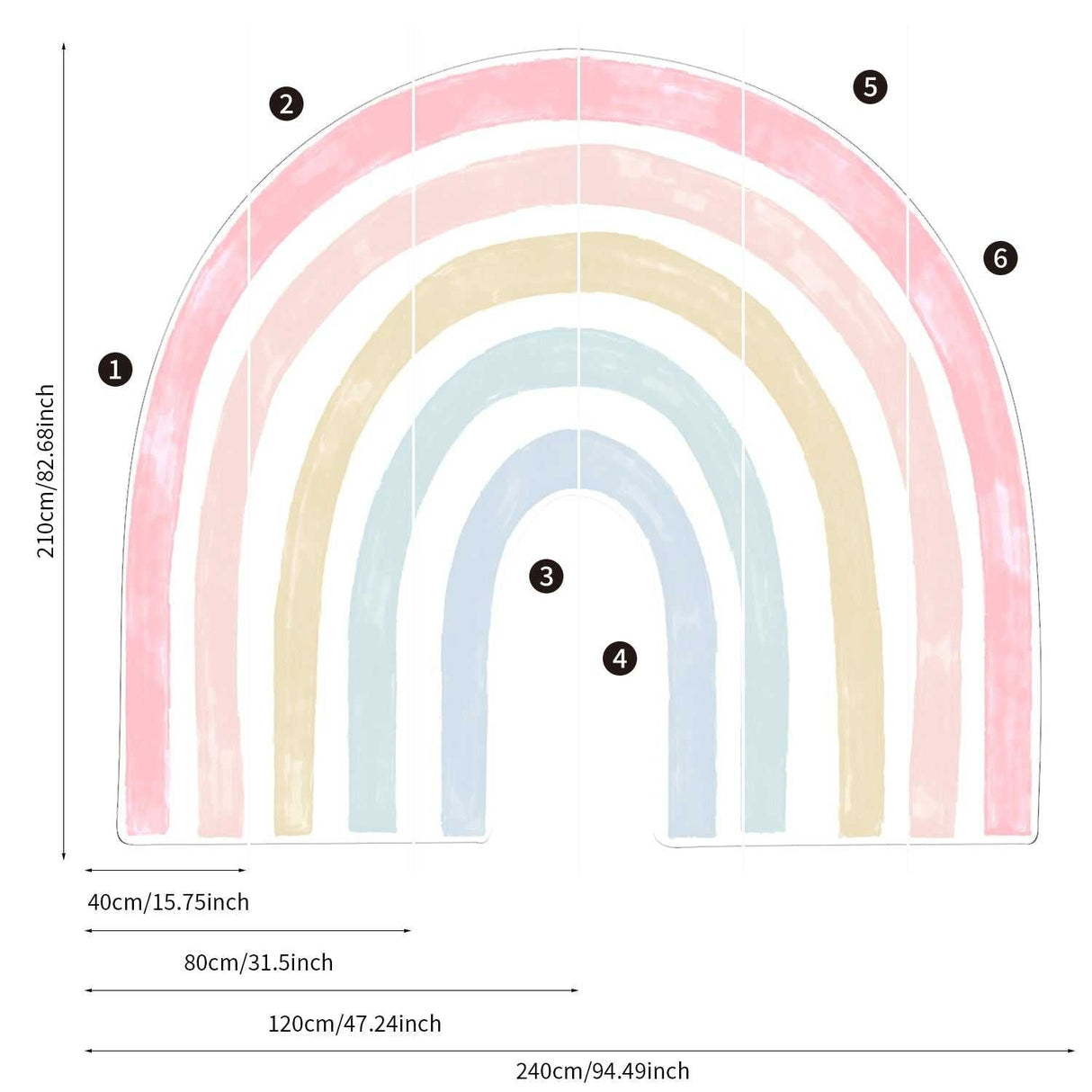 ChandeliersDecor.com-Watercolour Rainbow Wall Stickers